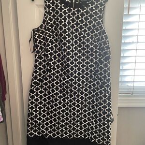 White House Black Market Geometric Black and White Mini Dress